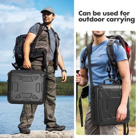 MRINCA Starlink Mini Case, Waterproof Hard Shell EVA Travel Carrying Bag with Shoulder Strap for Starlink Mini Dish & Accessories, Lightweight Portable Storage for Camping, RV, Hiking