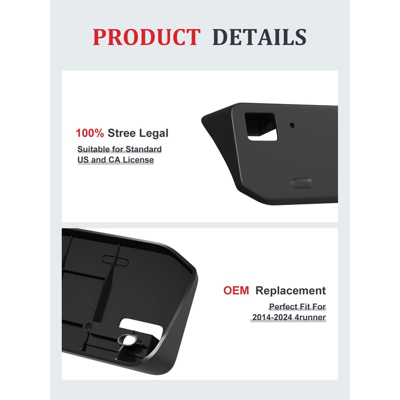 Front License Plate Frame for Toyota 4 Runner 2014-2024 Front