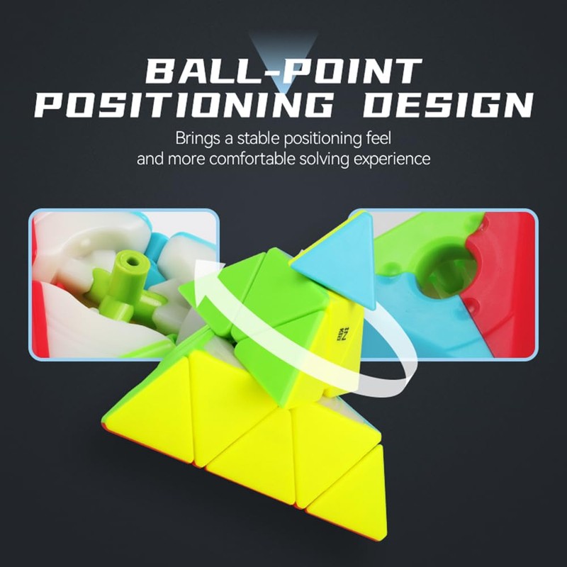 XMDCuber QY Toys 3x3 Pyramide Speed Cube Stickerless, 3x3x3 Pyraminx