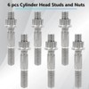 BIGLKNM Titanium Cylinder Head Studs Nuts Compatible with Yamaha Blaster