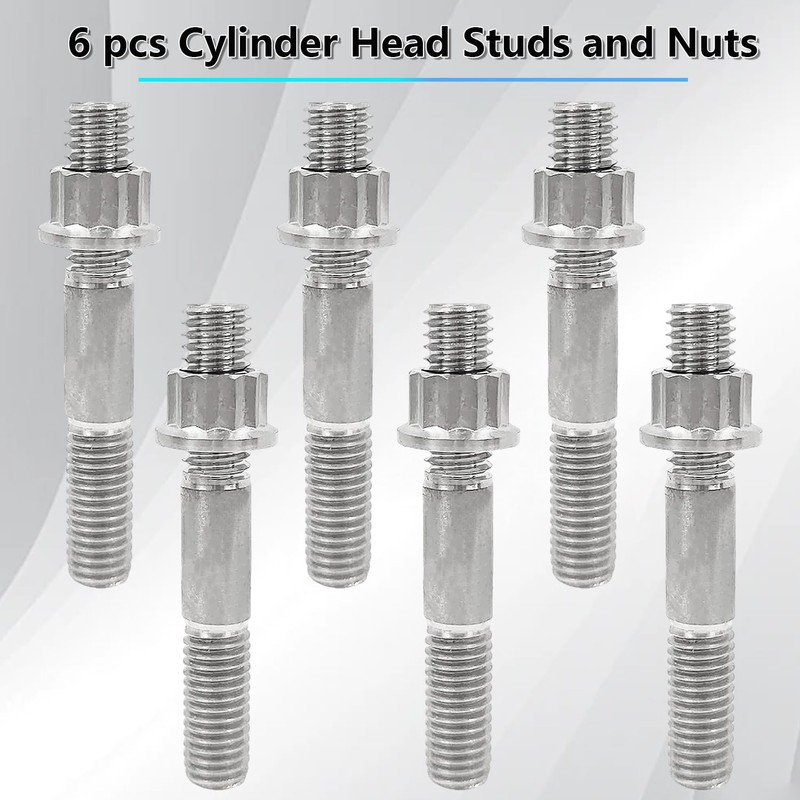 BIGLKNM Titanium Cylinder Head Studs Nuts Compatible with Yamaha Blaster