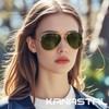 KANASTAL Sunglasses for Women Men Polarized Sunglasses Green Sunglasses Gold