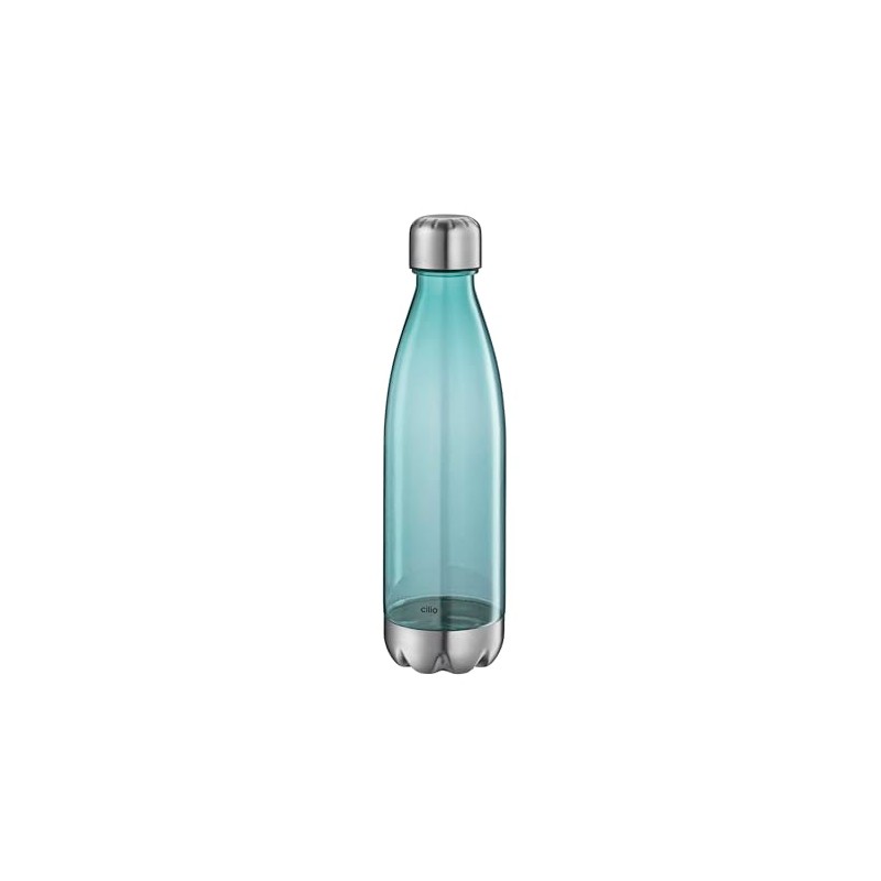 cilio Elegant Green Transparent Drinking Bottle, 700 ml, Tritan/Stainless Steel