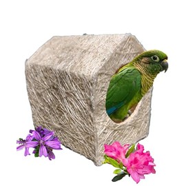 NeoNest Nido Ave de Fibra Natural Hecho a Mano – Casita para Pájaros Pequeños como Canarios, Pinzones y Periquitos – Refugio Acogedor para Jaulas y Aviarios