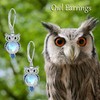 MONGAS Owl Earrings Sterling Silver Owl Dangle Earrings Bird Jewelry