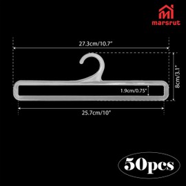 50 Packs Tea Towel Display Hanger, 10.7" Long Multifunctional Plastic Hangers Storage Racks for Hanging Storing Legging Sock Scarf Clothes Retail Wardrobe Ties Shawls Rings Belts Scarves - White