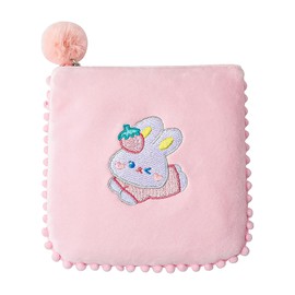 yowodana Sanitary Pouch, Sanitary Supplies Pouch, Napkin Pouch, Makeup Pouch, Mini Pouch, Compact, Fluffy, Cute, Simple, Lightweight, Portable, Lipstick, Coins, Small Items, For Kids, Adults, Pink,