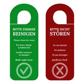 Door Sign Hotel Bitte nicht stören Door Pendant on Both Sides Red Green 5 Languages 27 x 10 cm (10)