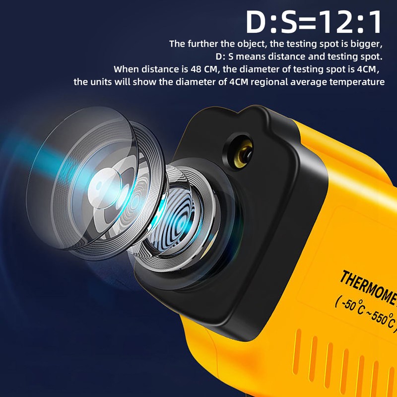 Digital Infrared Thermometer Non Contact 12:1 Handheld Temperature Measuring Gun
