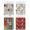 OFIHANLY 4 Pack 9" Small Size Christmas Gift Bags with