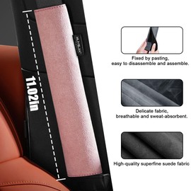 zipelo Car Seat Belt Pad, 2PCS Comfortable Vehicle Seatbelt Strap Cover for Neck & Shoulder Protection, Soft Automotive Interior Accessories, Universal for SUV Sedan Truck (Pink)