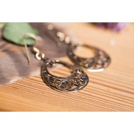 WINDALF Scandinavian Earrings Nansaídh 4.1 cm Celtic Knot Bohemia Earrings Bronze, Fabric