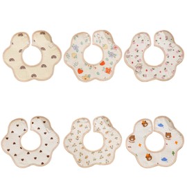 Huipalon Baby Bibs 6 Pack Bandana Dribble Bibs Cotton Soft & Absorbent Teething Newborn Bib with Adjustable Snaps for 0-36 Months Unisex Girls Boys Newborn Toddlers