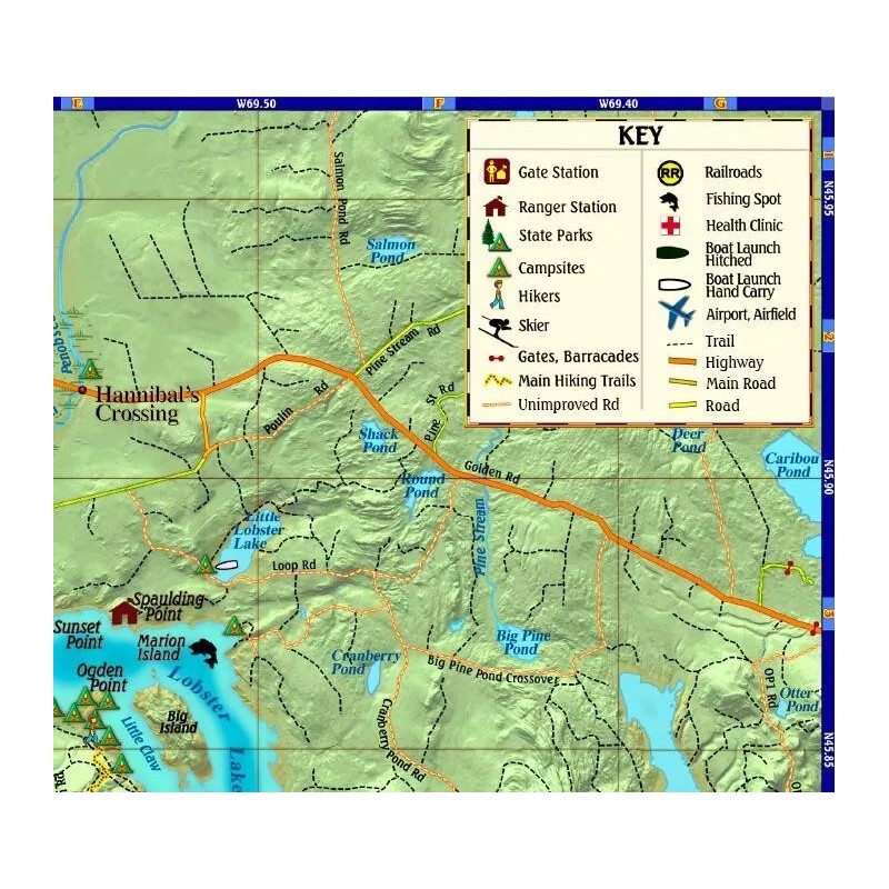 Moosehead Lake Maine Wall Map