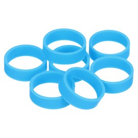 uxcell 20Pcs Silicone Rubber Bands, 20x7mm Rubber Bands Rings Cable Ties Strong Elastic Bands Non-slip for Cord Wrapping Bag Wraps, Blue