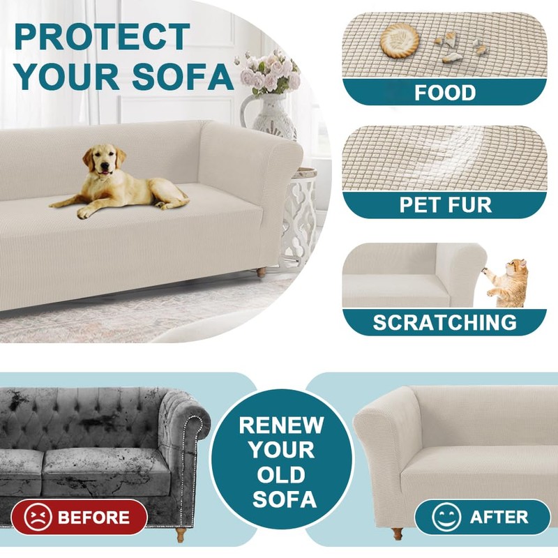 Turquoize Stretch Sofa Cover for Chesterfield Sofa Loveseat Sofa Covers