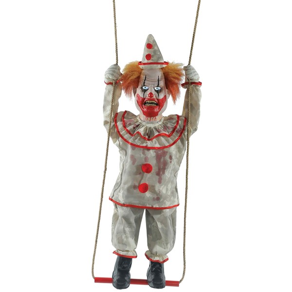 Animated Swinging Happy Clown Doll Prop