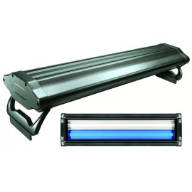 HO T5 Dual Aquarium Light Fixture & 2x HO T5 Lamps 11000K Day & Blue Marine Fish - 36" (01032)