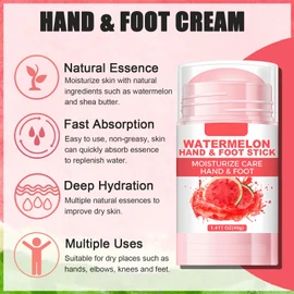 Moisturizing Foot Cream - Fusscreme Sehr Trockene Füsse Hornhaut - Watermelon Fußcreme Stick - Anti Hornhaut Creme - Hydrating & Anti-Cracking Fußcreme für Hände und Fusspflege -1.41 Oz