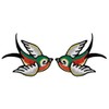 Swallow Embroidered (Multicoloured) Patches (Pack of 2) 4.2CM x 4CM