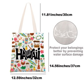 MYSOMY Hawaii Tote Bag - Medium, Multicolour - Unisex Adults - Waterproof Fabric - Hawaii Vacation Gifts