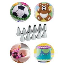 Small Star Piping Tips, Star Tip for Piping, Open Star Pastry Tips Set for Borders, Stars, Swirls, 11 Pcs