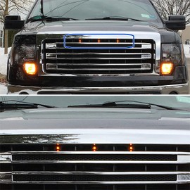 Spec-D Tuning Led Front Grille Running Marker Lights Grill Compatible with Ford F150 Svt Raptor 2010-2014 L+R Pair Assembly