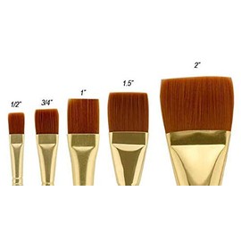 Creative Mark Qualita Golden Taklon Short Handle Paint Brush for Acrylics, Oils, Fine Art, Heavy Bodied Media - Single Brush - [Colada Wash - Size 2]