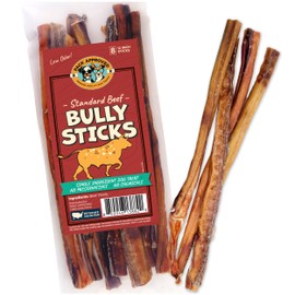Pack Approved Standard Beef Bully Sticks for Large Dogs - Long Lasting Dog Chews for Aggressive Chewers - No Hide Dog Chews for Large Dogs - 12" (8ct)