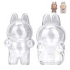2pcs Clear Figure Display Case with Keychain,Plastic Protective Cover for