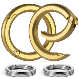 FEGVE Round Durable Carabiner Keychain Clip, Small Spring Snap Hook Key Chain Clip for Keys DIY Crafts