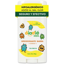 DIADIE KIDS Desodorante natural para Niños, Barra, Coco 1 Pza