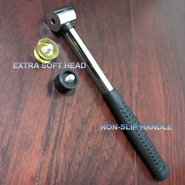 MIKMAYTOO Small Soft Mallet with 2 Head Tip for Kid or women or Light Tapping Work Double-Faced Rubber Soft Head Hammer for Jewelry Leather Wood Usage Lightweight Non-Slip (2, Small)