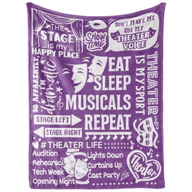 Theater Gifts Blanket for Girls, Women - 50" x 65" Throw Blanket - Birthday Gifts for Broadway Theater Lovers