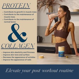 Dose & Co Collagen Protein Powder - Vanilla, 420g | Bovine Hydrolysed Type I & III Collagen Peptides with 20g Whey Protein per Serving | Hair, Skin, Nails & Muscle Support | Halal, Gluten Free