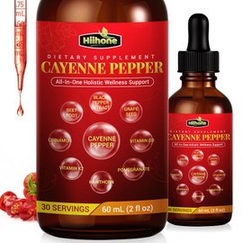 10-in-1 Cayenne Pepper Drops - Herbal Supplement with Hawthorn, Beet Root & Cinnamom - Supports Healthy Digestion & Immune - 2 FL Oz