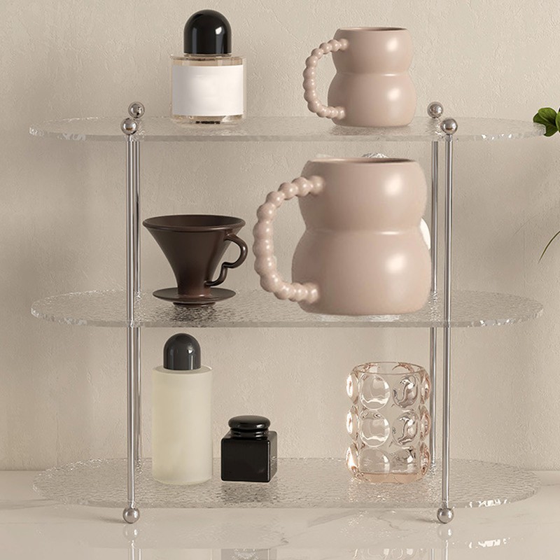 Desktop Clear Shelf Acrylic Multi Layer Modern Simple Transparent Rack