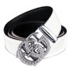 Dubulle Men's Designer Belt Silver Dragon Buckle Ratchet Genuine Leather