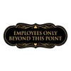 Signs ByLITA Designer Employees Only Beyond This Point Sign(Black Gold)