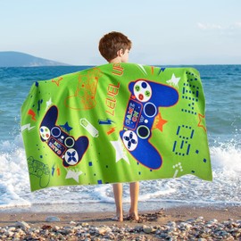 LYBH-HJY Toalla De Playa Infantil con Estampado De Juegos,Toalla De Microfibra,Toalla De Playa Fina Superabsorbente Y De Secado Rápido,Regalo Perfecto para Viajes,Camping,Vacaciones