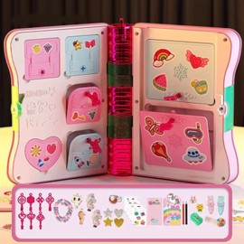 Caja Sorpresa Mágica para Niña, Diario de Papelería de Joyería, Libro Mágico de Princesa con Varios Artículos de Papelería, Material Plástico para Juegos de Rol (PINK
