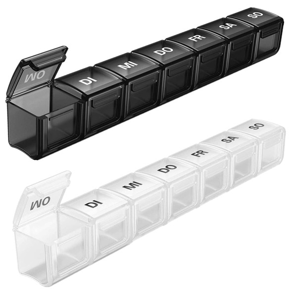 2 x Pill Box – Bug Hull 7 Days 7 Compartments Medication Box for 7 Days