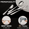 VIVANI 16 Piece Heavy Silverware Set for 4, Forged Stainless