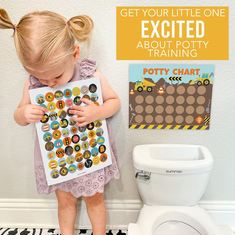 Construction Potty Training Chart for Toddlers Boys - Potty Chart