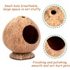 QMAAAYS Hamster House, Coconut Shell Bird House Small Pet Habitat,