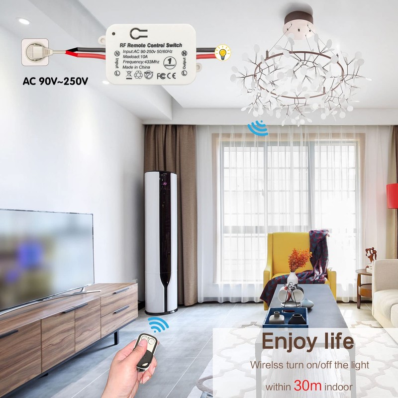 DieseRC AC 110V 120V 220V 240V Wireless Remote Control Light
