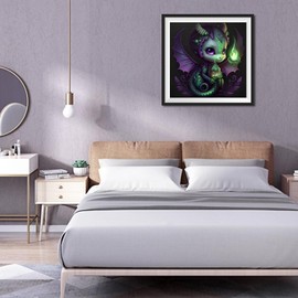 MOGTAA Dragon Diamond Painting Adults, 5D Cartoon Diamond Painting Pictures for Adults Beginners, DIY Diamond Art Diamond Painting Set for Home Decor 35 x 35 cm