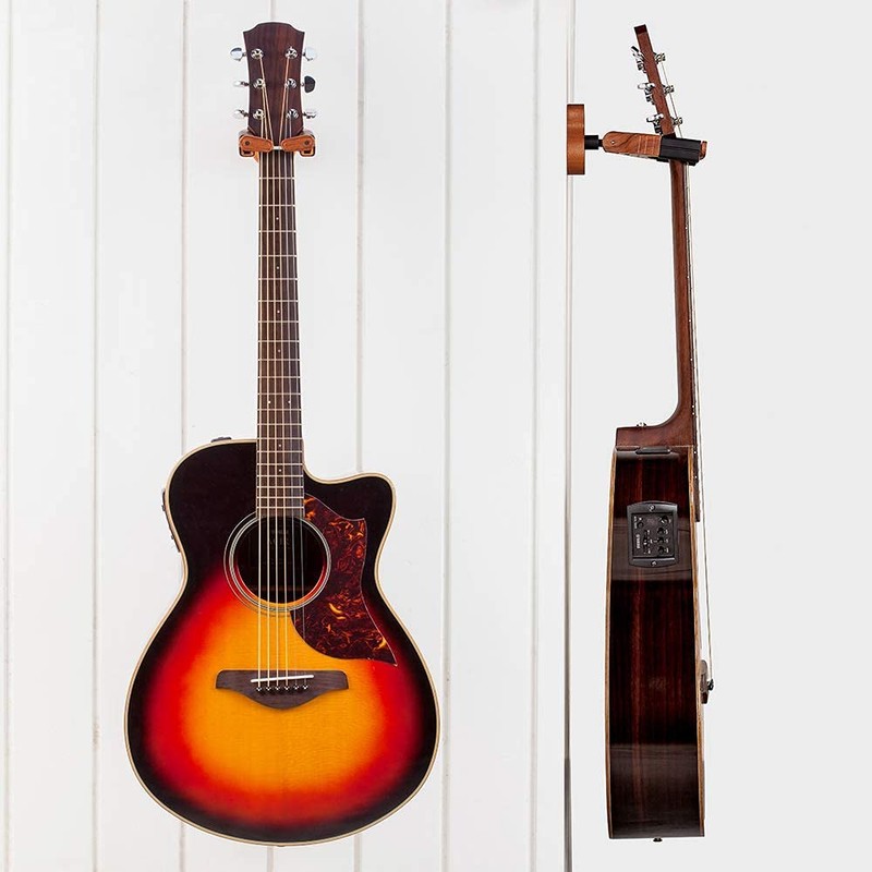 Neboic Guitars, auto-lock wall bracket,Guitar Holder for Wall, Solid Mahogany