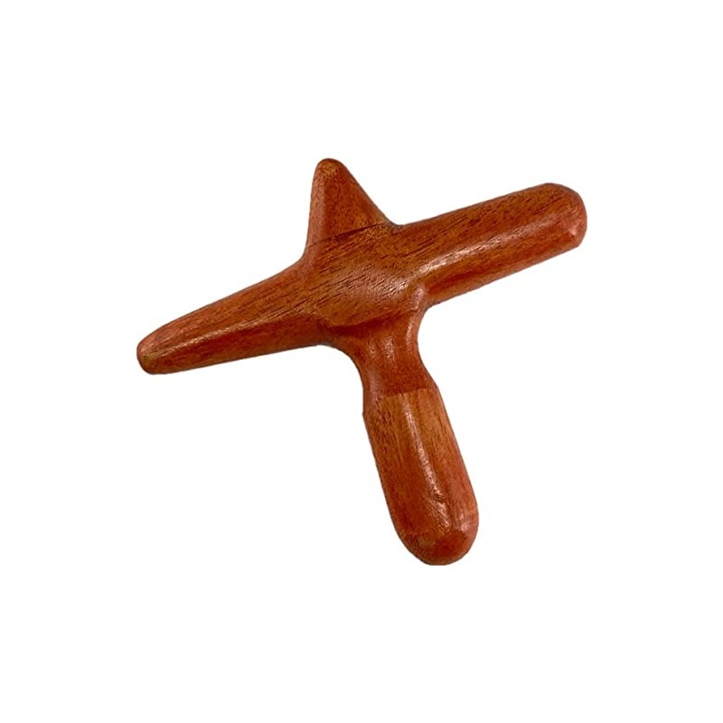 INTHANON Wooden Acupressure Push Bar (Cross Shaped) Massage Stick Foot