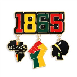 African Brooch Pins Juneteenth Pins for Black Women Black History 1865 Buttons Lapel Pins for Backpacks Shirt Jacket Hat Statement Ethnic Protest Resistance Brooch Juneteenth Celebrate Jewelry (1865)